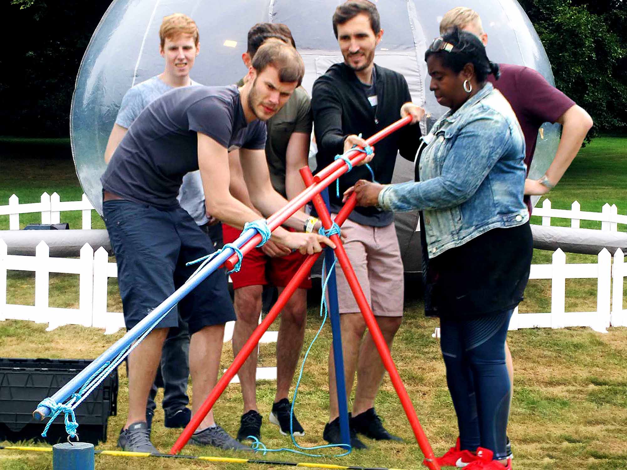 Outdoor Crystal Team Challenge with physical and mental zones in Manchester